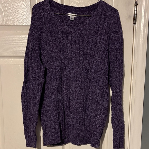 croft & barrow Sweaters - Croft & Barrow Deep Purple V-Neck Sweater